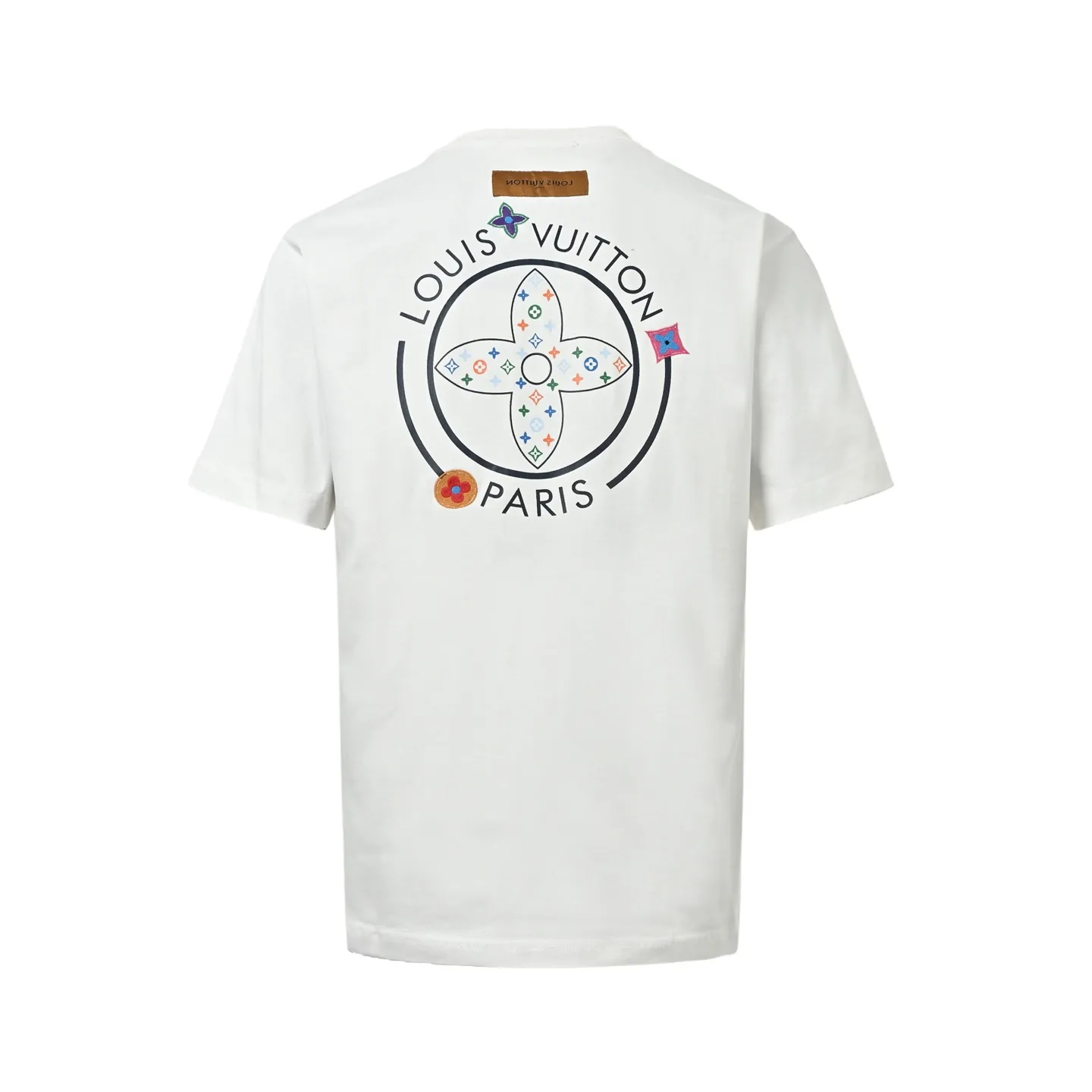 Louis Vuitton/Louis Vuitton colorful three-flower embroidered short sleeves